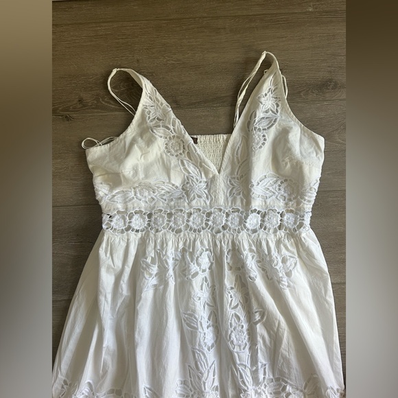 Anthropologie Vineet Bahl White Floral Cutwork Midi Dress - Size: XL - Picture 7 of 14